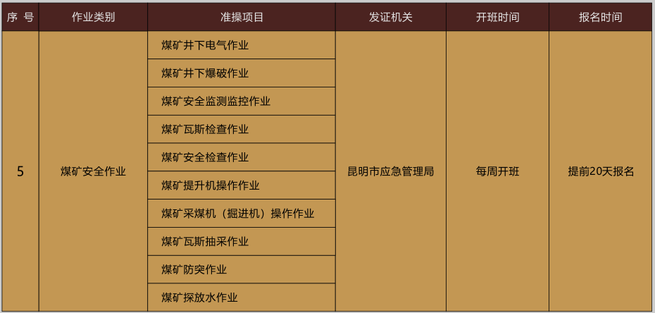 應急管理局可考證書